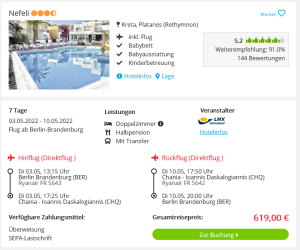 Screenshot Kreta Reisedeal Hotel Nefeli