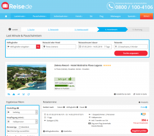 Screenshot Kroatien Deal Zelena Resort - Hotel Molindrio Plava Laguna