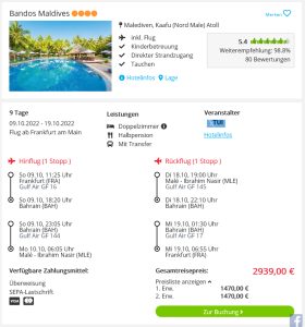 Screenshot Malediven Reisedeal Hotel Bandos Maldives