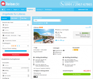 Screenshot Mallorca Deal Hotel Lliteras