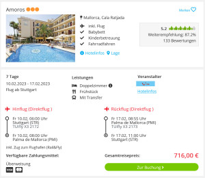 Screenshot Mallorca Reisedeal Hotel Amoros