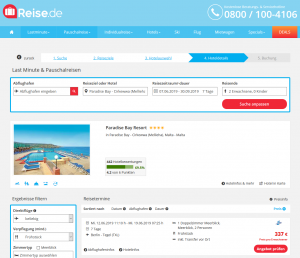 Screenshot Malta Deal Paradise Bay Resort