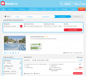 Screenshot Mauritius Deal Casuarina Resort & Spa