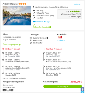 Screenshot Mexiko Reisedeal Hotel Allegro Playacar