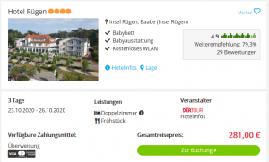 Screenshot Ostsee Deal Hotel Rügen