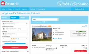 Screenshot Polen Deal Schlosshotel Podewils