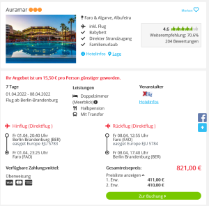 Screenshot Portugal Deal Hotel Auramar