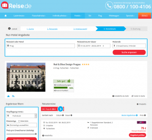 Screenshot Prag Deal Red & Blue Design Prague