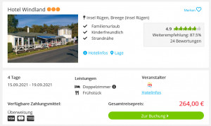 Screenshot Rügen Deal Hotel Windland