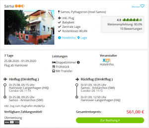 Screenshot Samos Deal Hotel Sama