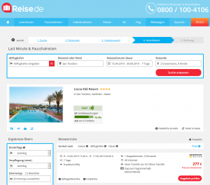 Screenshot Sardinien Deal Liscia Eldi Resort