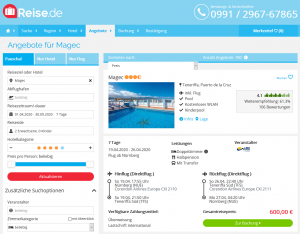 Screenshot Teneriffa Deal Hotel Magec