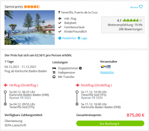 Screenshot Teneriffa Reisedeal Hotel Semiramis