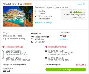 Screenshot Türkei Reisedeal Hotel Akbulut