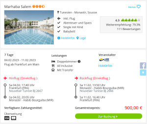 Screenshot Tunesien Reisedeal Hotel Marhaba Salem