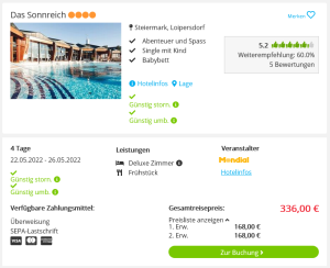 Screenshot Wellness Deal Hotel Das Sonnreich
