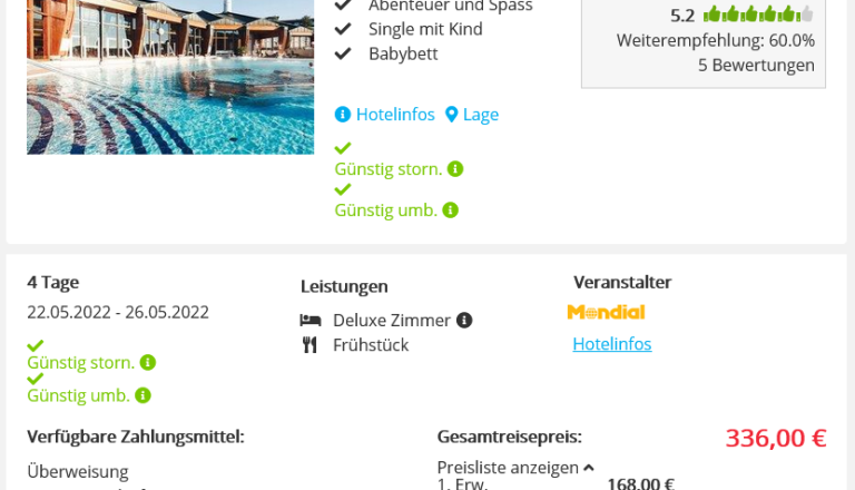 Screenshot Wellness Deal Hotel Das Sonnreich