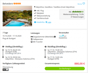 Screenshot Zakynthos Deal Hotel Belvedere