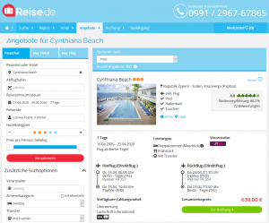 Screenshot Zypern Deal Cynthiana Beach Hotel
