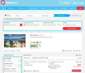 Screenshot Curacao Hilton Deal