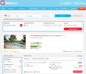 Screenshot Deal Ibiza Tui