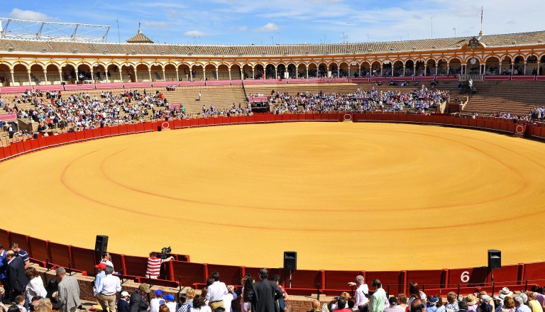 Die Stierkampfarena La Maestranza in Sevilla.