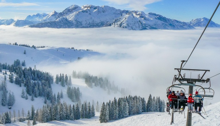 Skiurlaub Lift Österreich Alpen