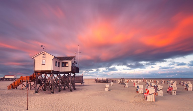 Abendstimmung in St.-Peter-Ording. Reisen.