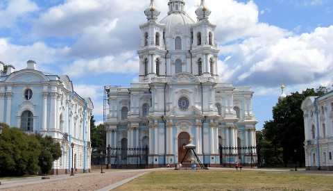 Die Smolmy Kathedrale im gleichnamigen Stadtteil. St.Petersburg