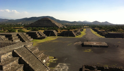 Die Teotihuacán Pyramidenanlage in Mexiko