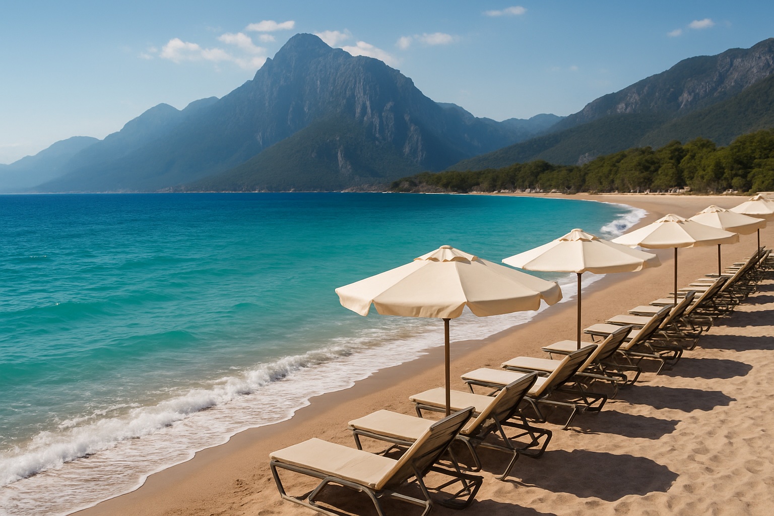 Strand an der tuerkischen Riviera bei Antalya