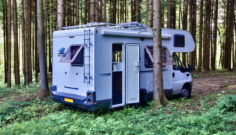 Wohnmobil im Wald