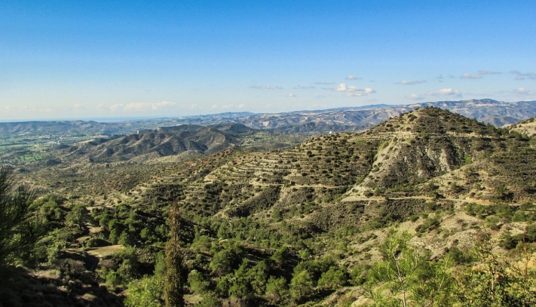 Das Troodos Gebirge auf Zypern. Nikosia.